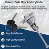 Left Driver Door Lock Cylinder with 2 Keys Compatible with
