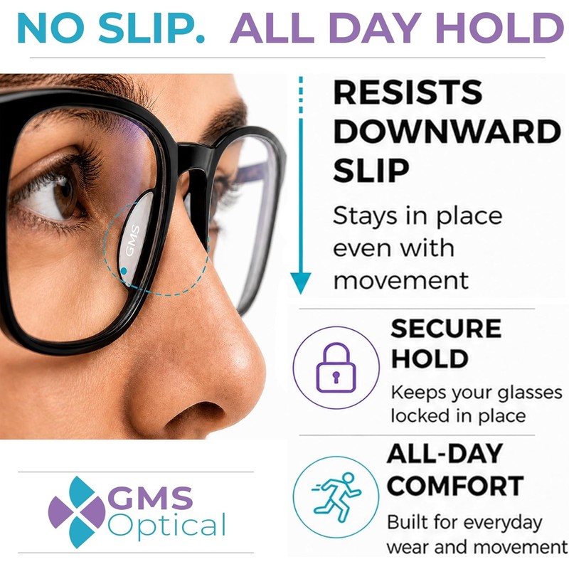 GMS Optical Adhesive Silicone Nose Pads for Glasses |1.3mm Ultra-Thin,