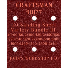 CRAFTSMAN 911177 - 17 Different Grits - 20 Sheet Variety Bundle III