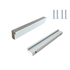Pack of 2 L 90° Cabinet Handles, Solid Drawer Handles, Aluminium Furniture Handles, Chest of Drawers Handles, Cupboard Door Handles, Kitchen Handles, Silver