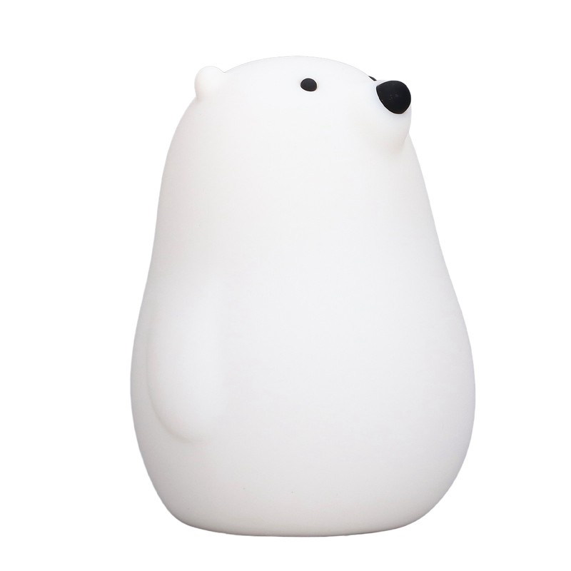 LED Night Light Cartoon White Bear Baby Pat Light USB
