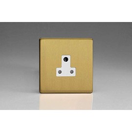 Varilight 1-Gang 5A Round Pin Plug Socket Brushed Brass XDBRP5AWS
