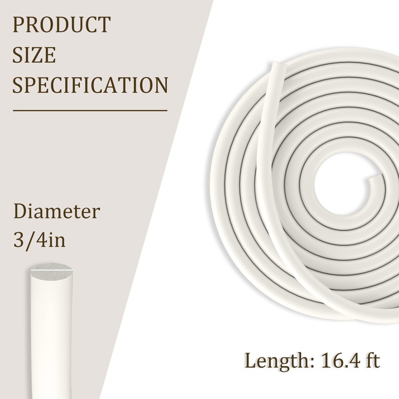 Storystore Backer Rod, 3/4" Diameter x 16.4' Length White EPDM