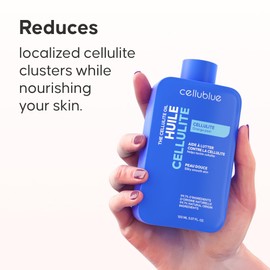 Anti-Cellulite Massage Oil Cellublue - Natural Firming Body Oil with Matcha, Goji & Monoi – Enhances Cellulite Reduction, Ideal for Vacuum Cup Therapy & Palpate-Roll Massage, French Skincare Expert