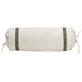 HiEnd Accents Matelasse neckroll with Greek Key Trim, 8"X21"