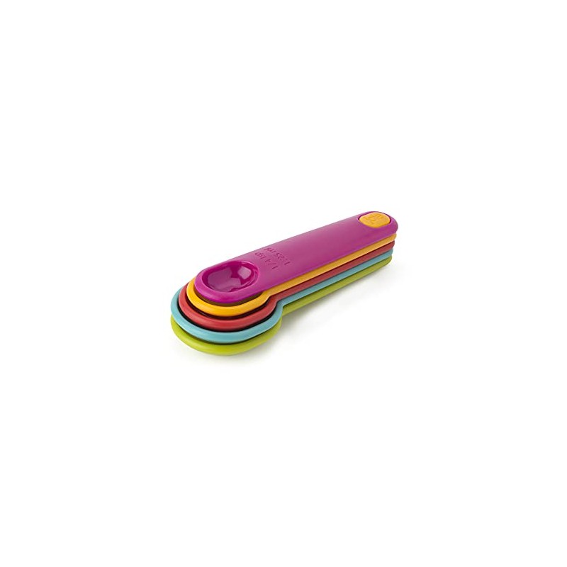 Joie Measuring Spoons, Assorted Colors, Imperial and Metric Measurements, 5-Piece
