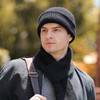 One piece hat winter men's balaclava knitted wool hat windproof