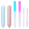 2Pcs Glass Cuticle Pusher with Leather Case & Nail Files