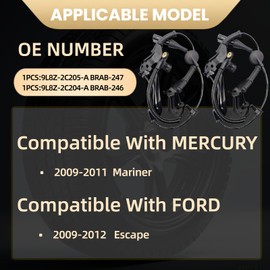 YOSTIPARTS Wheel Speed Sensor ABS Compatible with 2009-2012 Escape 2009-2011 Mariner 2009 2010 2011 2012 9L8Z-2C205-A BRAB-247 9L8Z-2C204-A BRAB-246 9L8Z2C205A 9L8Z2C204A Front Left and Right