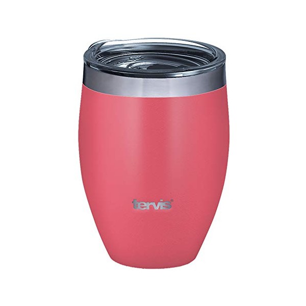 Tervis Triple Walled Powder Coated Stainless Steel Insulated Tumbler Cup Keeps Drinks Cold & Hot, 12oz, Berry Blush