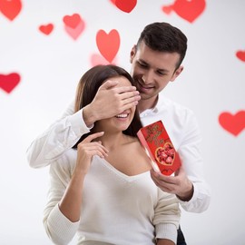 Valentine's Milk Chocolate Hearts, Double Crisps Milk Creamy Chocolaty Hearts, Holiday Treats, Individually Wrapped Foils, Kosher Certified Dairy Box (40 Count, 1 Pound)