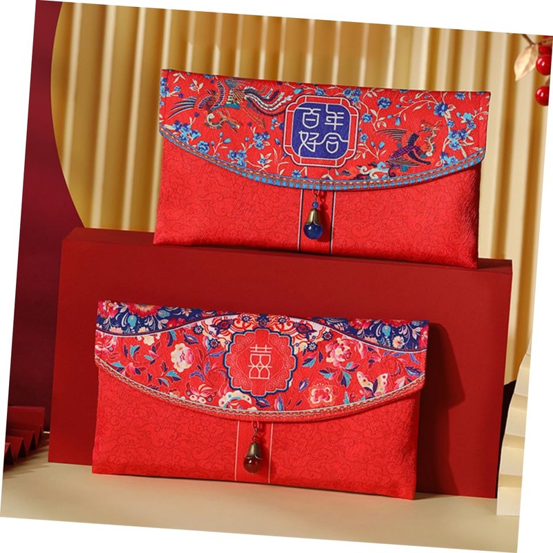 Operitacx Wedding Red Envelope Silk Red Envelopes Hong Bao for