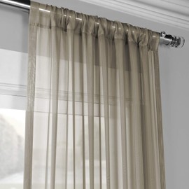 HPD Half Price Drapes SHCH-VOL6-84-PR Solid Voile Poly Sheer Curtain Pair (2 Panels), 50 X 84, Museum Grey