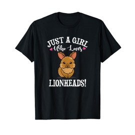 Womens Cute Funny Girl Who Loves Lionhead Rabbits Lover T-Shirt