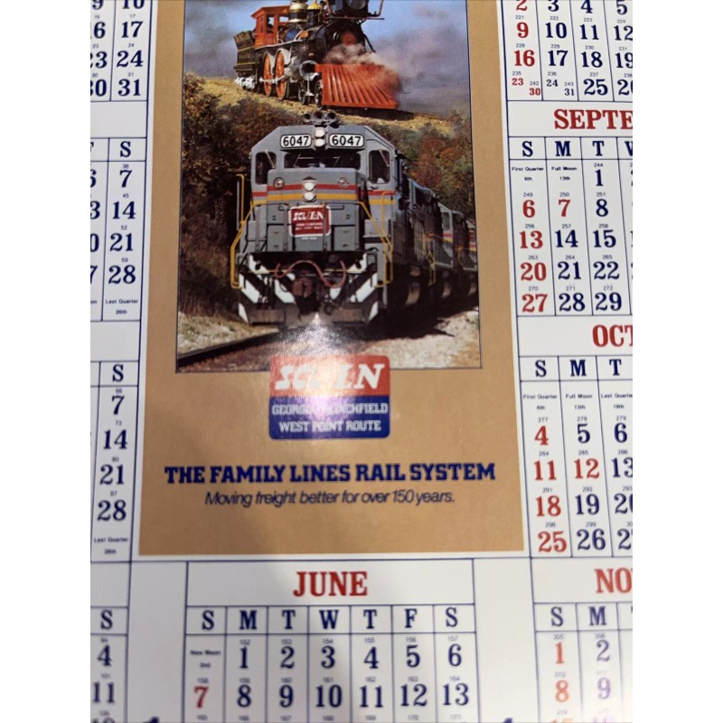 1981 Seaboard System Chessie CSX Railroad Calendar 7” X 9”