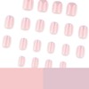 Short Press on Nails French Tip Fake Nails Cute Square