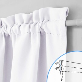 NICETOWN Pure White Curtain Panel for Door - 50% Sunlight Blocking Short French/Sliding/Patio Door Blind Drapery for Privacy (1 Piece, W36 x L72)