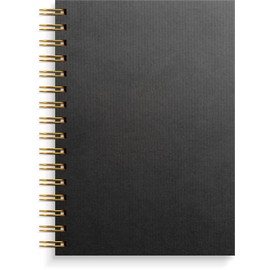 Burde Notizbuch A5 schwarz/gold: Spiral-Notizbuch