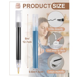 Gilprop 2 Pieces Underglaze Pen for Ceramics Writing Pen Underglaze Permanent Porcelain Colored Pen for Decorating Under Ceramic Pottery Bisque(Black, Blue)