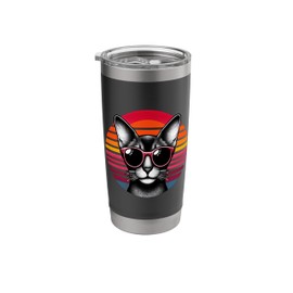 Abyssinian Cat Retro Vintage Sunset Sunglasses 70s Stainless Steel Insulated Tumbler