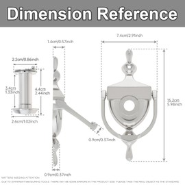 HOJLKLD Door Knocker and Viewer, 6 Inch Height Knocker, 180-Degree Solid Brass Peephole with Privacy Cover, 9/16 inch Bore, for 1-3/8" to 1-7/8" Thickness Door (Brushed Nickel)