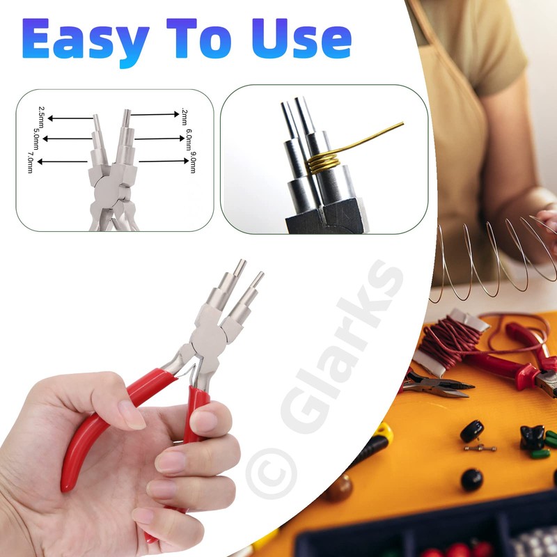 Glarks 8Pcs Looping Tool Set Including Wire Mandrel, 6 in