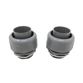 Sealproof 1-1/2-Inch Non-Metallic Liquid Tight Straight Electrical Conduit Connector Fitting, UL Listed, 1-1/2" Dia, 2-Pack