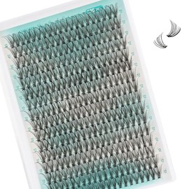 Lash Clusters Wispy 320PCS Eyelash Extension 30D Cluster Lashes Individual Lashes DIY Lash Extension Natural Look Cluster Eyelash Extensions Soft False Eyelashes at Home for Beginners(C-12mm)