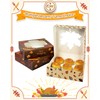 qiqee Thanksgiving Pie Boxes with Window 10x10x2.5 inch 30Packs Cookie