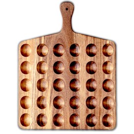 Acacia Wood Deviled Egg Platter-30 Holes Deviled Egg Tray.Square Multipurpose Charcuterie Board & Cheese Board for Kitchen Countertops. (Over Sized 17x13”)