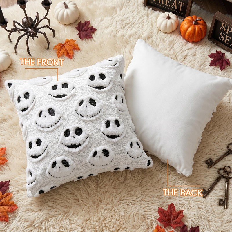 2PCS Halloween Pillow Covers 18x18Inch Nightmare Be Christmas Decor