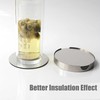 ZAUIBDUU 6pcs Round Stainless Steel Antiskid Coasters with Holder for