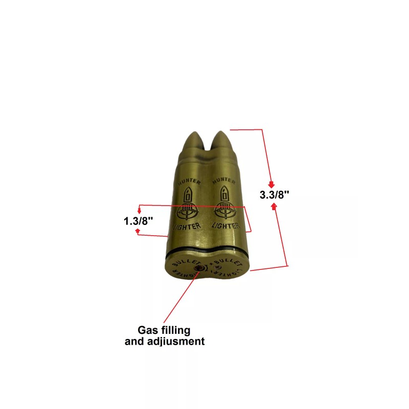 Cricket Clicket DuobleTourch Flame Bullet Style Refillable Lighter
