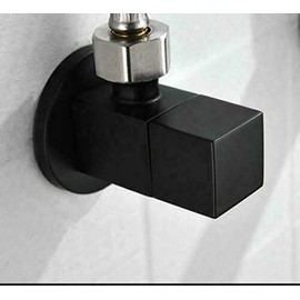 Square Angle Stop Valve Brass Black Finish G1/2"Shut Off Valve For Bathroom Toilet Bidet Shower