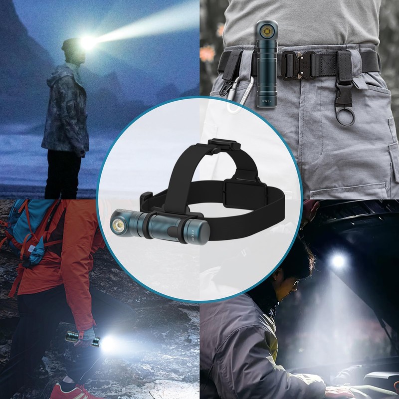 SightLux Headlamp Flashlight Rechargeable - 1500 Lumens Right Angle Headband