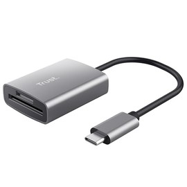 Trust Dalyx Lector de Tarjetas USB-C – Rápido USB 3.2 Gen 1, Compatible con SD/MicroSD/SDHC/SDXC hasta 2 TB, Velocidad 104 MB/s, para PC, MacBook, Lap