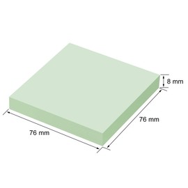 ZCZN ZCZN Haftnotiz Sticky Notes Selbstklebende Haftnotizzettel Notizzettel Klebezettel 6 Blöcke, 80 Blatt, 76 x 76 mm, 5 Farben (hellgrün, hellviolett, hellblau, blau, lila)