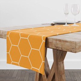 Honeycomb Table Runner, Centerpiece Table Runner Decor for Dinning Room Kitchen Home Farmhouse Table Runner Decorations for Holiday Party, Housewarming Gifts for Women Couple Friends, 13X72Inches