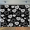 CYLYH 10x8FT Black Heart Photo Backdrop 90s Backdrops for Photoshoot