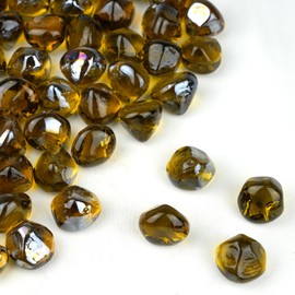 Holy Fire 1-inch Fire Glass Diamonds for Fire Pits, Reflective Diamonds Rocks for Natural or Propane Gas Fireplaces Fire Bowls, Indoor & Outdoor Landscaping. (10 Pounds, Amber Brown)