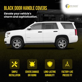 Trim Illusion Snap On Gloss Black Car Door Handle Cover Trim Accessories Compatible with GMC Sierra 1500/2500 HD 2014-2018 with Smart Key, DH6233BLK