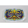 Nova Deruta Serving Appetizer Tray Platter, Dark Blue Fleur De