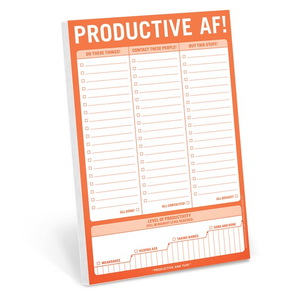 Knock Knock Productive AF! Pad, To Do List Note Pad, 6 x 9-inches