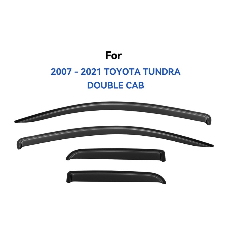 Window Visors Rain Guards for 2007-2021 Toyota Tundra Extended Cab,