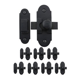 Renovators Supply Manufacturing Black Slide Bolt Door Latch 3.25" x 1.25" Antique Wrought Iron Small Metal Sliding Latches for Windows or Cabinet Doors Rust Resistant Locks with Hardware Pack of 8