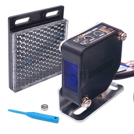 Taiss/Indoor Wall Mounted Photoelectric Beam Sensor 24-240VDC 24-240VAC Retroreflective photoelectric Sensor Switch Proximity Switch Induction Distance 5M BEN5M