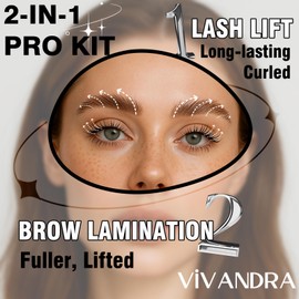 2-IN-1 Lash Lift & Brow Lamination Kit – Professional Kit for Fuller Brows & Long-Lasting Curled Lashes, Salon-Quality Eyelash Lift & Eyebrow Lamination DIY at Home with Easy Instructions