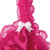 Satini Sissy Frilly Lace Fitted Satin Bralette (Hot Pink, XL)