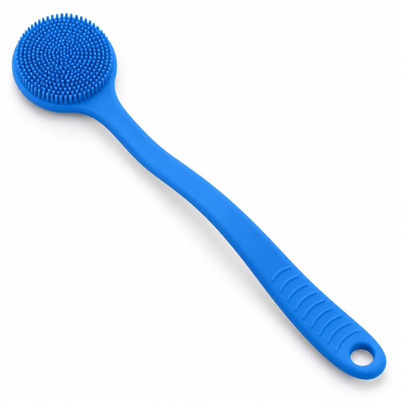 Silicone Back Scrubber for Shower – Long Handle Bath Body