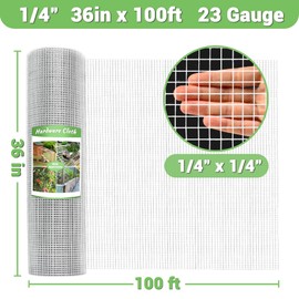 HITTITE Hardware Cloth 1/4 inch 36in x 100 ft, Hot-dip Galvanized After Welding Chicken Wire Mesh, 23 Gauge Welded Chicken Wire Fencing for Chicken Coop and Home Improvement Projects